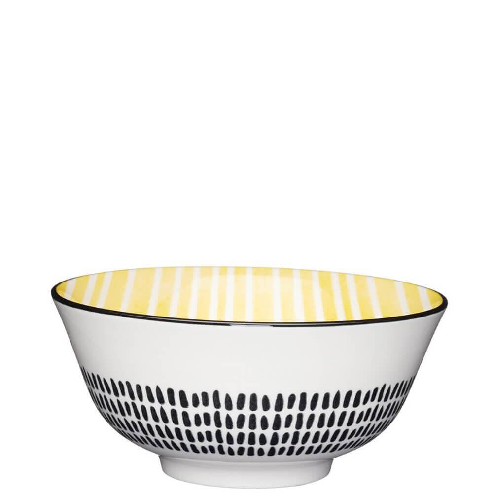 KitchenCraft Moroccan Style Yellow Stripe Multi Use Bowl